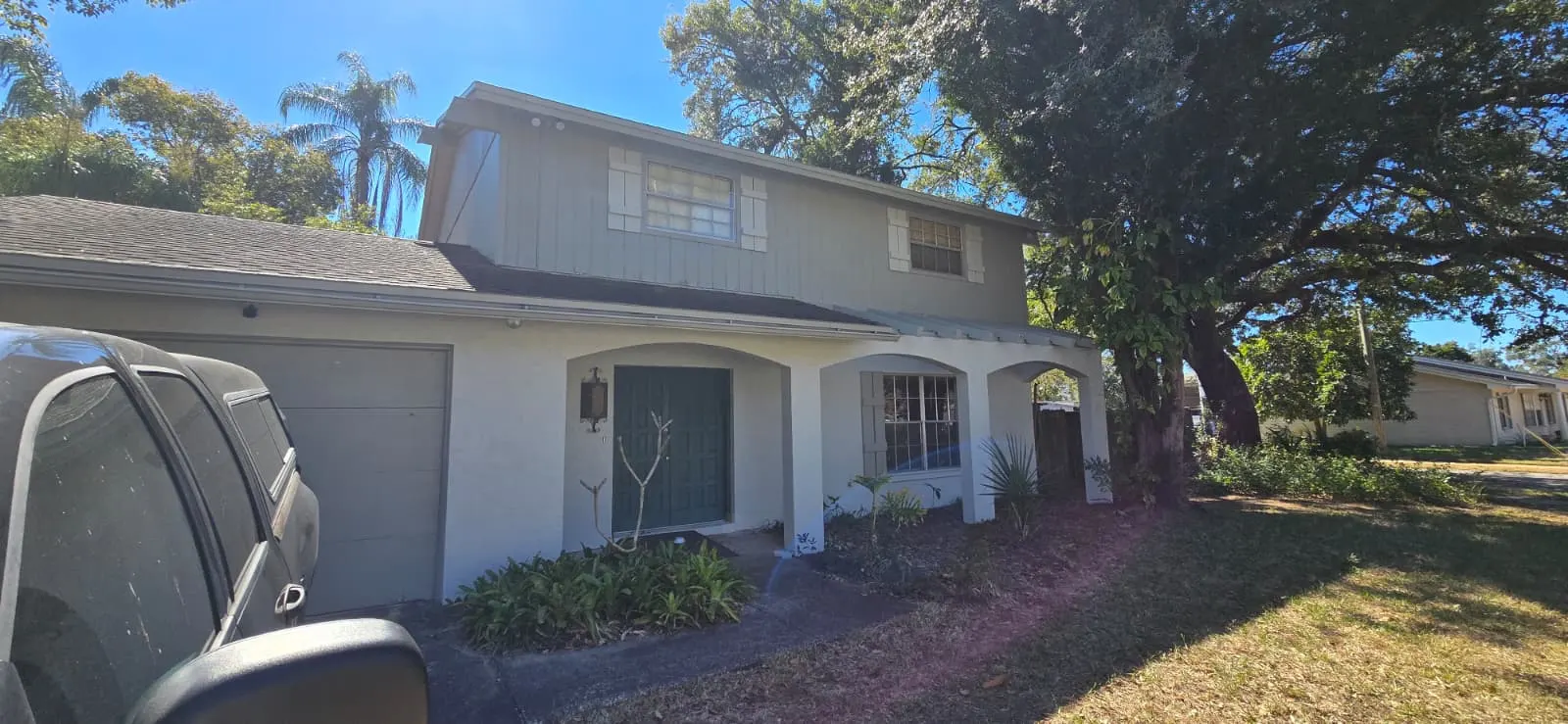 Two-story home exterior painting project